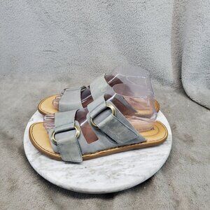 Born Shoes Womens Size 9 Marshton Gray Leather Slip On Slide Sandals